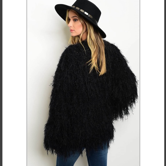 Black Chunky Knit Sweater Shrug Cardigan LAST 1 - Picture 3 of 4